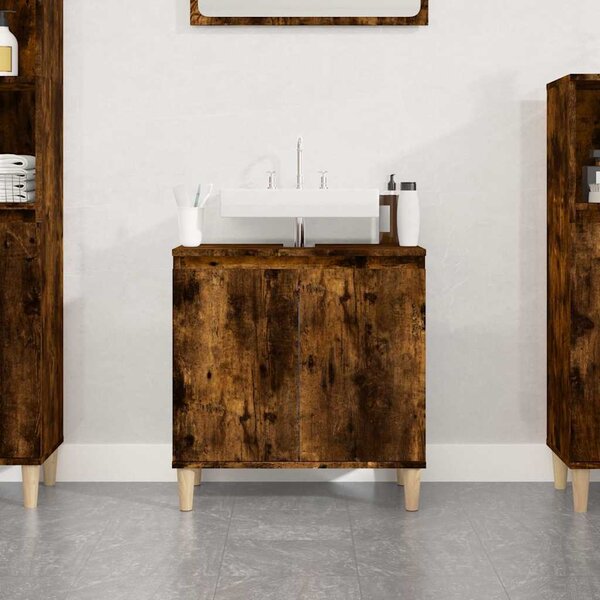 VidaXL Skříňka pod umyvadlo 58x33x60 cm kompozitní dřevo [862809] Barva: Bílá