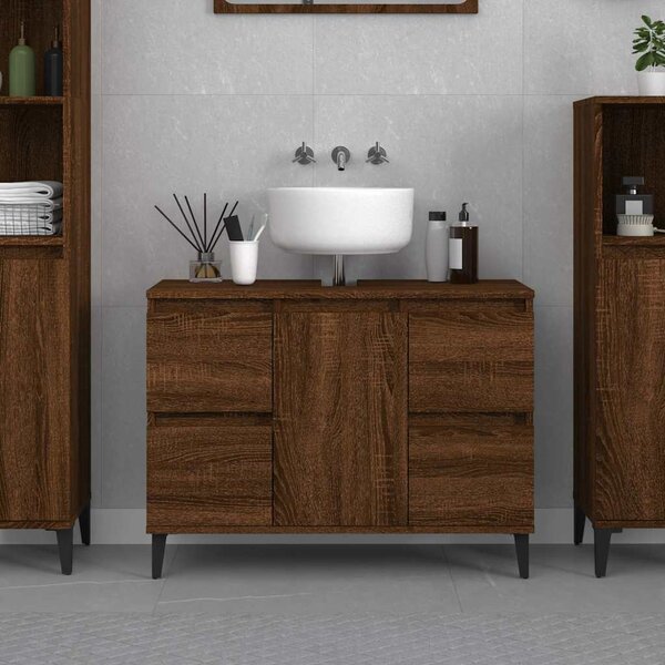 VidaXL Skříňka pod umyvadlo 80 x 33 x 60 cm kompozitní dřevo [862814] Barva: dub sonoma