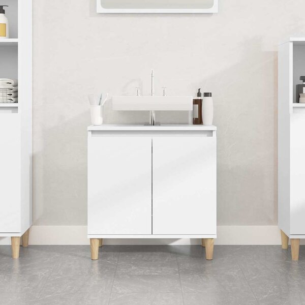 VidaXL Skříňka pod umyvadlo 58x33x60 cm kompozitní dřevo [862809] Barva: Bílá