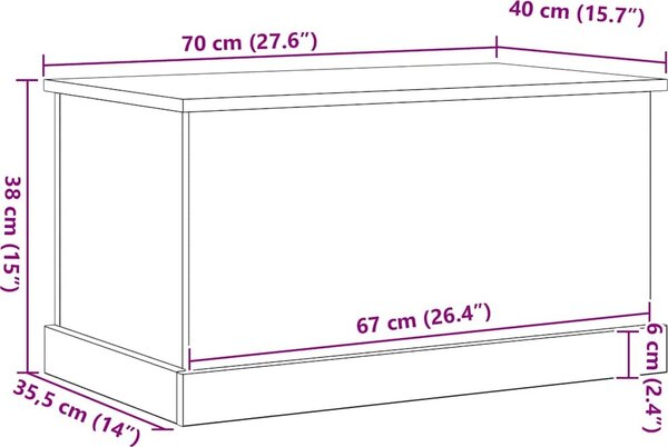 VidaXL Úložný box 70 x 40 x 38 cm kompozitní dřevo [862826] Barva: dub artisan