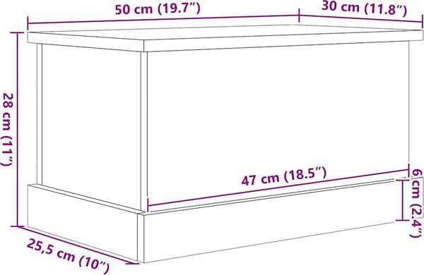 VidaXL Úložný box 50 x 30 x 28 cm kompozitní dřevo [862825] Barva: dub sonoma