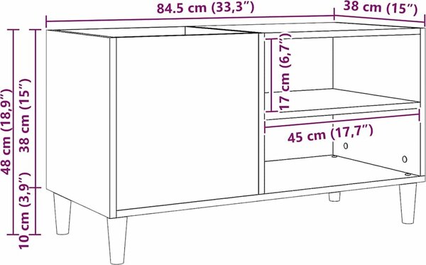 VidaXL Skříňka na LP desky 84,5x38x48 cm kompozitní dřevo [862866] Barva: dub artisan