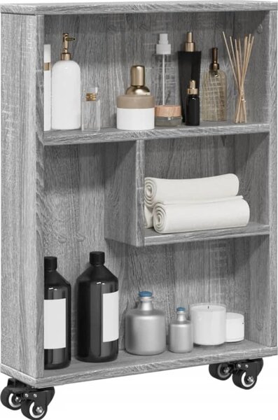 VidaXL Úzký úložný vozík 48 x 13 x 68 cm kompozitní dřevo [868090] Barva: šedá sonoma
