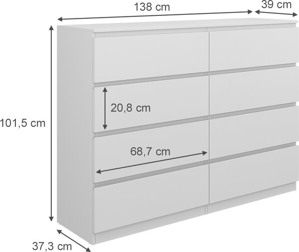 Komoda Vicco Calisto Bílá 39 x 101.5 cm, Model 41300