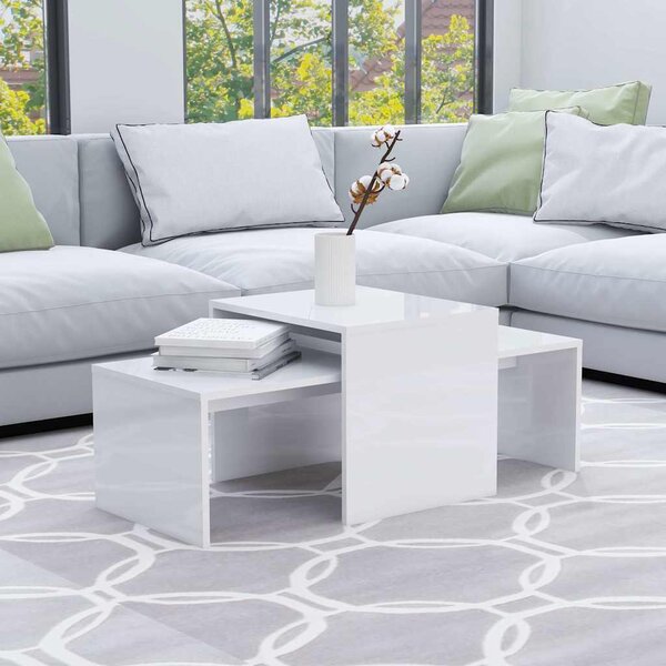 VidaXL Sada konferenčních stolků 100 x 48 x 40 cm kompozit [862501] Barva: Bílá