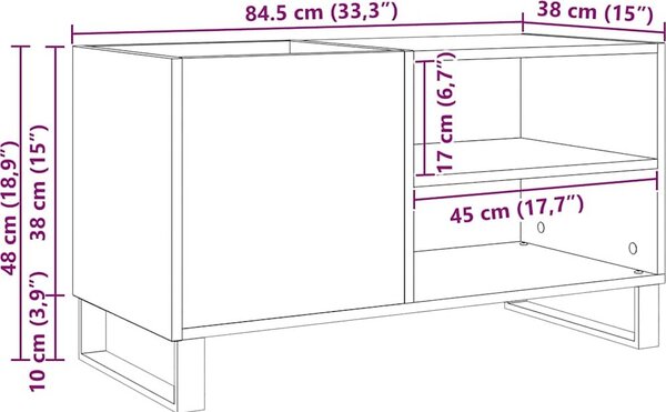 VidaXL Skříňka na LP desky 85x38x48 cm kompozitní dřevo [862898] Barva: dub sonoma