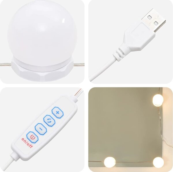 VidaXL sada toaletního stolku s LED kompozitní dřevo [3332508] Barva: Staré dřevo