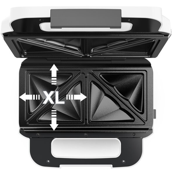 Tefal Snack XL SW7011 sendvičovač 850 W Bílá, Nerezová ocel