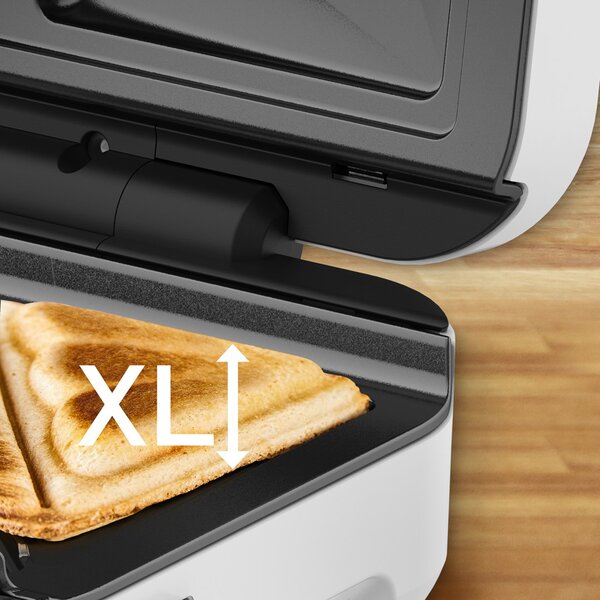 Tefal Snack XL SW7011 sendvičovač 850 W Bílá, Nerezová ocel