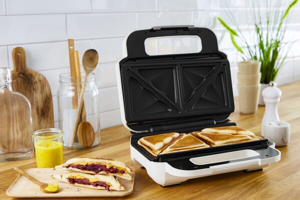 Tefal Snack XL SW7011 sendvičovač 850 W Bílá, Nerezová ocel