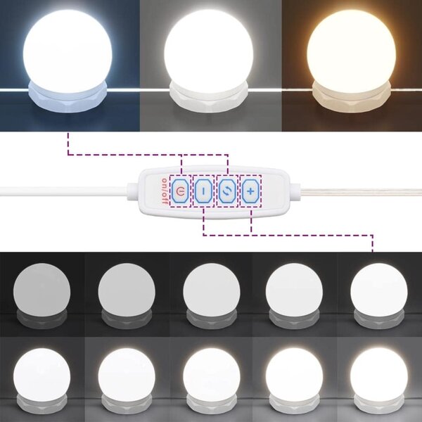 VidaXL Zrcadlová skříňka s LED 60 x 31,5 x 62 cm [873882] Barva: Bílá