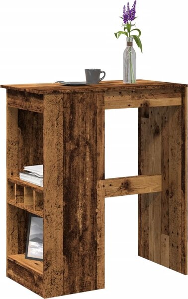 VidaXL Barový stůl s regály 90 x 47,5 x 103,5 cm kompozitní dřevo [8003917] Barva: kouřový dub