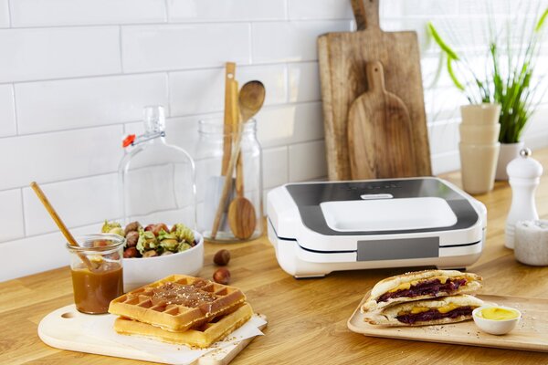 Tefal Snack XL SW7011 sendvičovač 850 W Bílá, Nerezová ocel