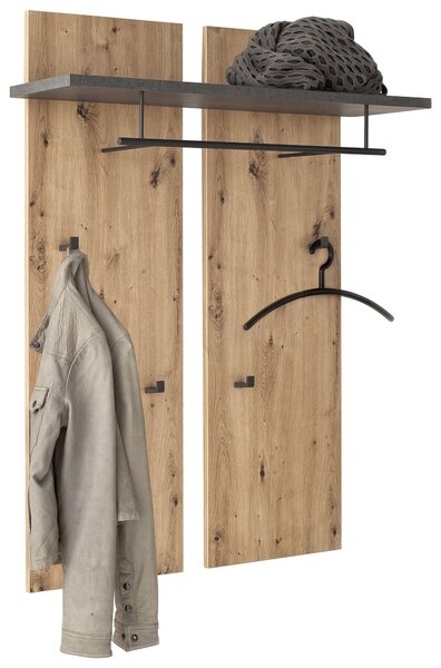 ŠATNÍ PANEL, antracitová, barvy dubu, 88/118/28 cm Voleo - Šatní panely
