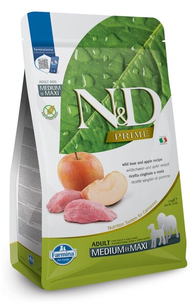 FARMINA N&D Prime Wild Boar & Apple Adult Medium & Maxi - suchá karma pro psa - 12kg