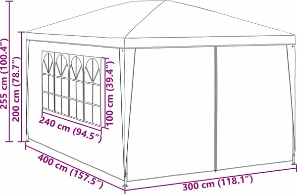 VidaXL Party stan 3 x 4 m [42032347] Barva: Bílá