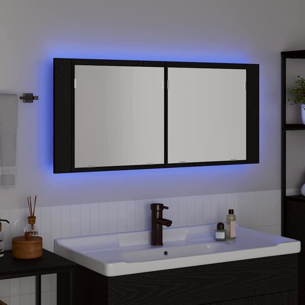 VidaXL LED koupelnová skříňka se zrcadlem 100 x 12 x 45 cm [875044] Barva: Bílá