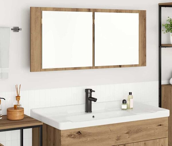 VidaXL LED koupelnová skříňka se zrcadlem 100 x 12 x 45 cm [875044] Barva: Bílá