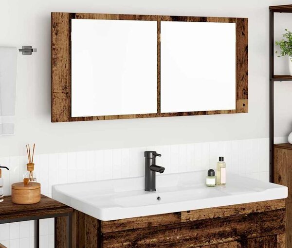 VidaXL LED koupelnová skříňka se zrcadlem 100 x 12 x 45 cm [875044] Barva: Bílá
