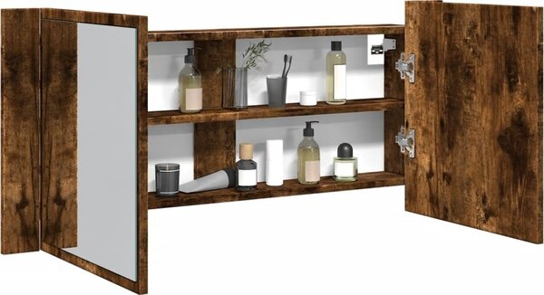 VidaXL LED koupelnová skříňka se zrcadlem 100 x 12 x 45 cm [875044] Barva: Bílá