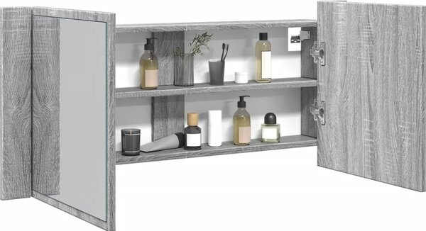 VidaXL LED koupelnová skříňka se zrcadlem 100 x 12 x 45 cm [875044] Barva: Bílá