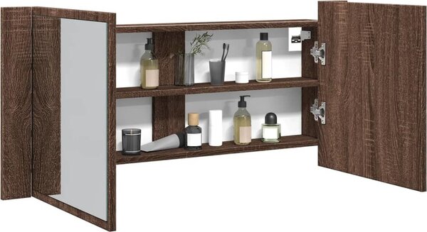 VidaXL LED koupelnová skříňka se zrcadlem 100 x 12 x 45 cm [875044] Barva: Bílá