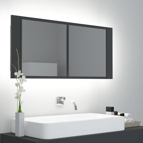 VidaXL LED koupelnová skříňka se zrcadlem 100 x 12 x 45 cm [875044] Barva: Bílá