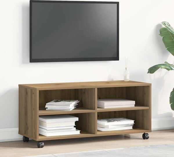 VidaXL TV skříňka na kolečkách 90x35x35cm kompozitní dřevo [861981] Barva: Bílá