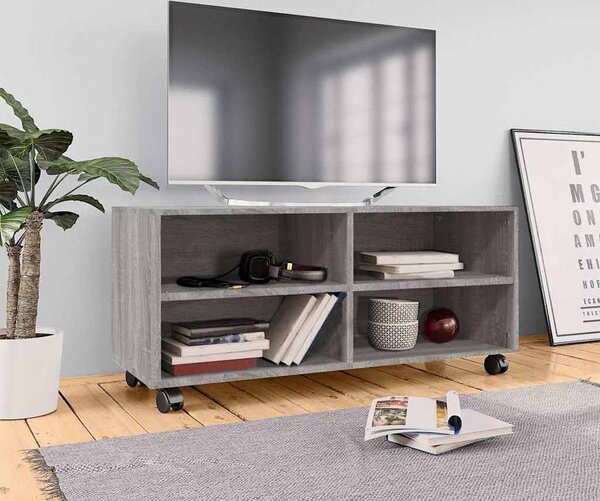 VidaXL TV skříňka na kolečkách 90x35x35cm kompozitní dřevo [861981] Barva: Bílá