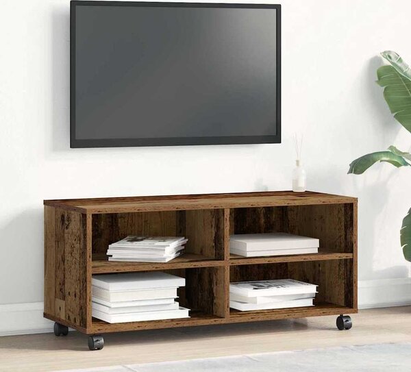 VidaXL TV skříňka na kolečkách 90x35x35cm kompozitní dřevo [861981] Barva: Bílá