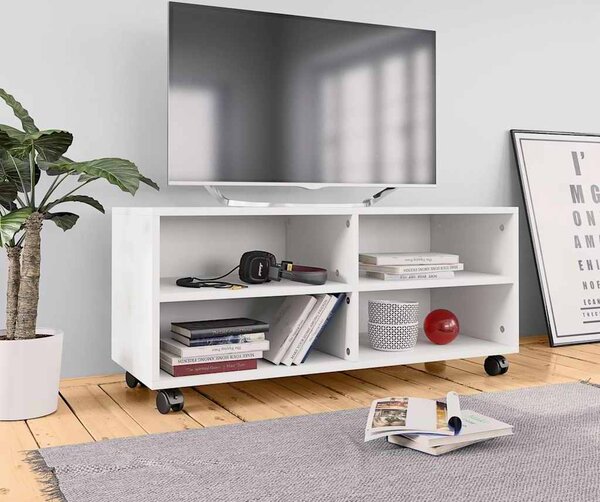 VidaXL TV skříňka na kolečkách 90x35x35cm kompozitní dřevo [861981] Barva: Bílá