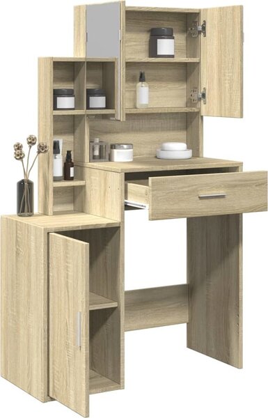 VidaXL Toaletní stolek se skříňkou 80 x 35 x 132 cm [868882] Barva: hnědý dub
