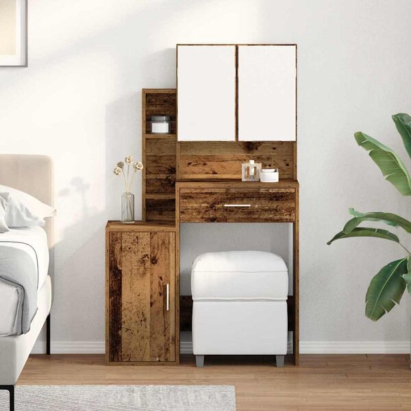 VidaXL Toaletní stolek se skříňkou 80 x 35 x 132 cm [868882] Barva: hnědý dub
