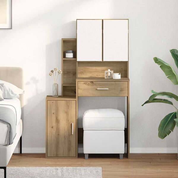VidaXL Toaletní stolek se skříňkou 80 x 35 x 132 cm [868882] Barva: hnědý dub