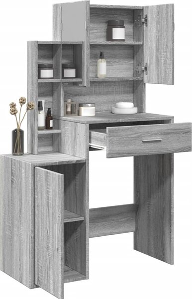 VidaXL Toaletní stolek se skříňkou 80 x 35 x 132 cm [868882] Barva: hnědý dub
