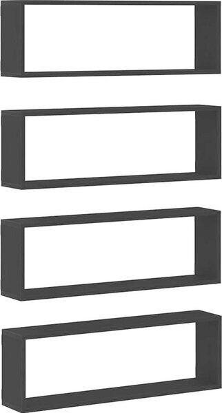 VidaXL Nástěnné obdélníkové police 4 ks 80 x 15 x 26,5 cm [862644] Barva: Bílá