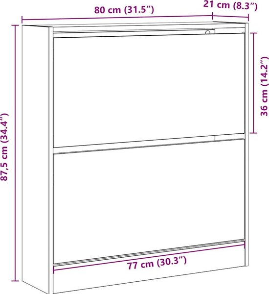 VidaXL Botník 80 x 21 x 87,5 cm kompozitní dřevo [862216] Barva: Betonová šedá