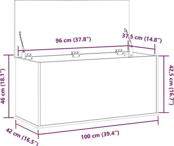 VidaXL Úložný box 100 x 42 x 46 cm kompozitní dřevo [862293] Barva: dub sonoma