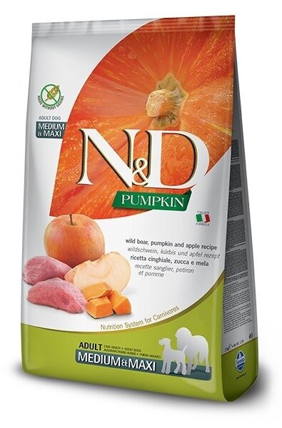 FARMINA N&D Pumpkin Boar & Apple Adult Medium & Maxi - suché krmivo pro psy - 12kg