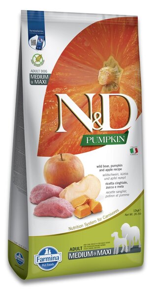 FARMINA N&D Pumpkin Boar & Apple Adult Medium & Maxi - suché krmivo pro psy - 12kg