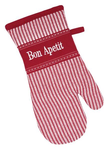 Chňapka RUKAVICE BON APETIT červenobílá 14 x 31 cm