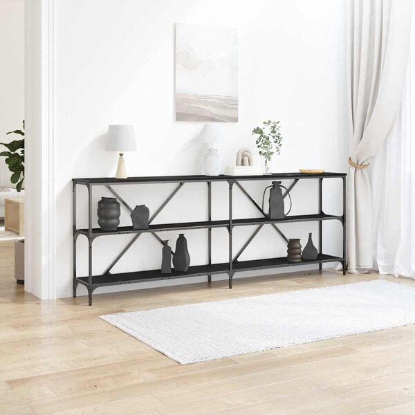 VidaXL Konzolový stolek 200 x 30 x 75 cm kompozit a železo [863447] Barva: kouřový dub