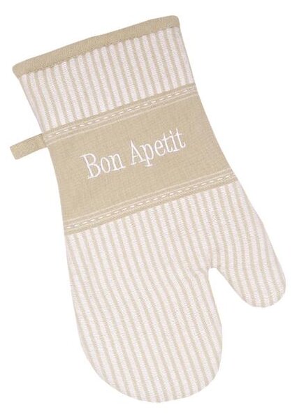 Chňapka RUKAVICE BON APETIT béžovobílá 14 x 31 cm