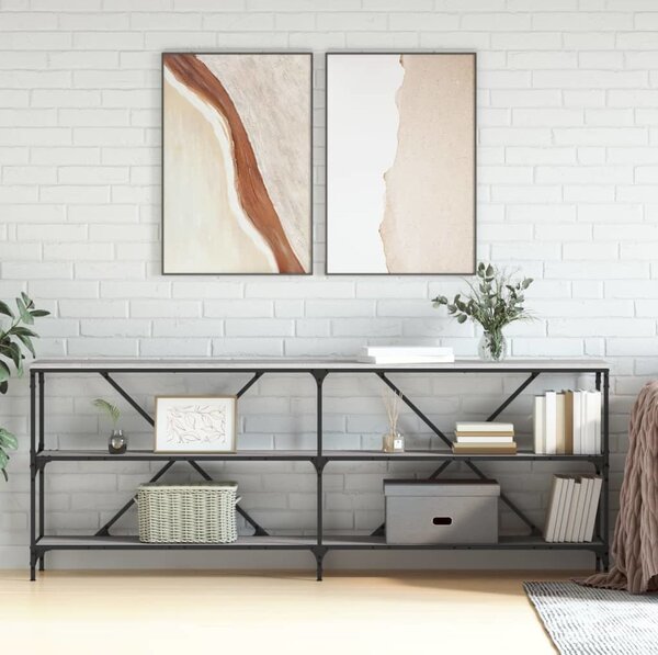VidaXL Konzolový stolek 200 x 30 x 75 cm kompozit a železo [863447] Barva: kouřový dub