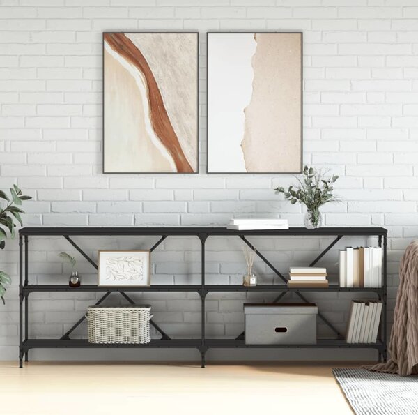 VidaXL Konzolový stolek 200 x 30 x 75 cm kompozit a železo [863447] Barva: kouřový dub