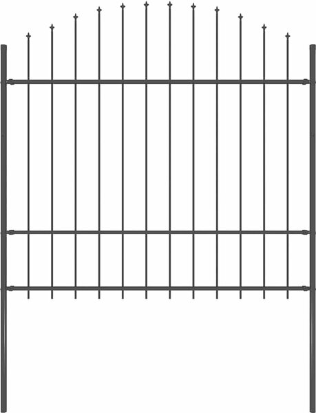 VidaXL Zahradní plot Woerden s kopím nahoře ocelový 170 x 175 cm [42003920] Barva: Černá