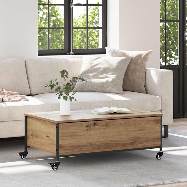 VidaXL Konferenční stolek na kolečkách 91x55x34 cm kompozit [883003] Barva: dub sonoma