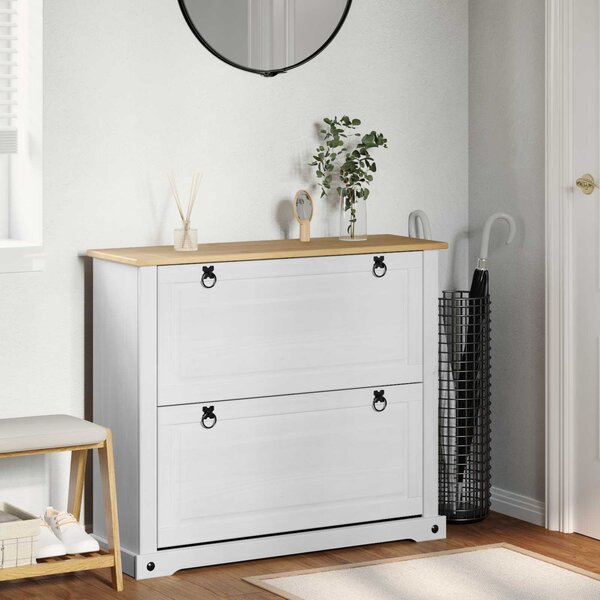 VidaXL Skříň na obuv Corona 99 x 32 x 85 cm Masivní borové dřevo [42024953] Barva: Medový vosk