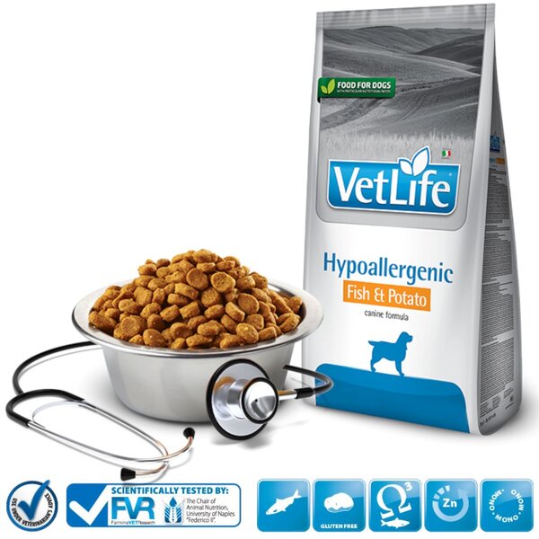 FARMINA Vet Life Hypoallergenic Fish & Potato suché krmivo pro psy - 12 kg