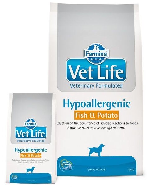 FARMINA Vet Life Hypoallergenic Fish & Potato suché krmivo pro psy - 12 kg